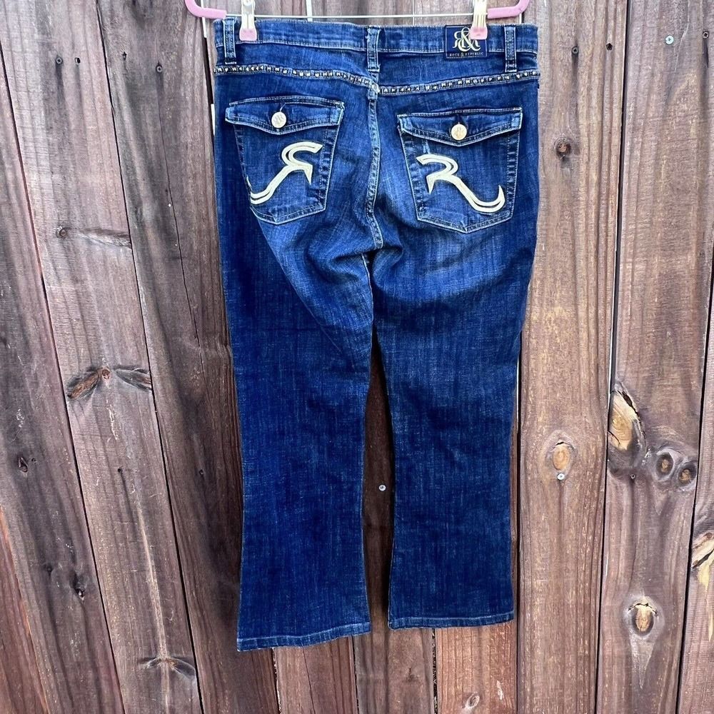 Rock & Republic Kasandra Studded Bootcut Jeans Sz 14